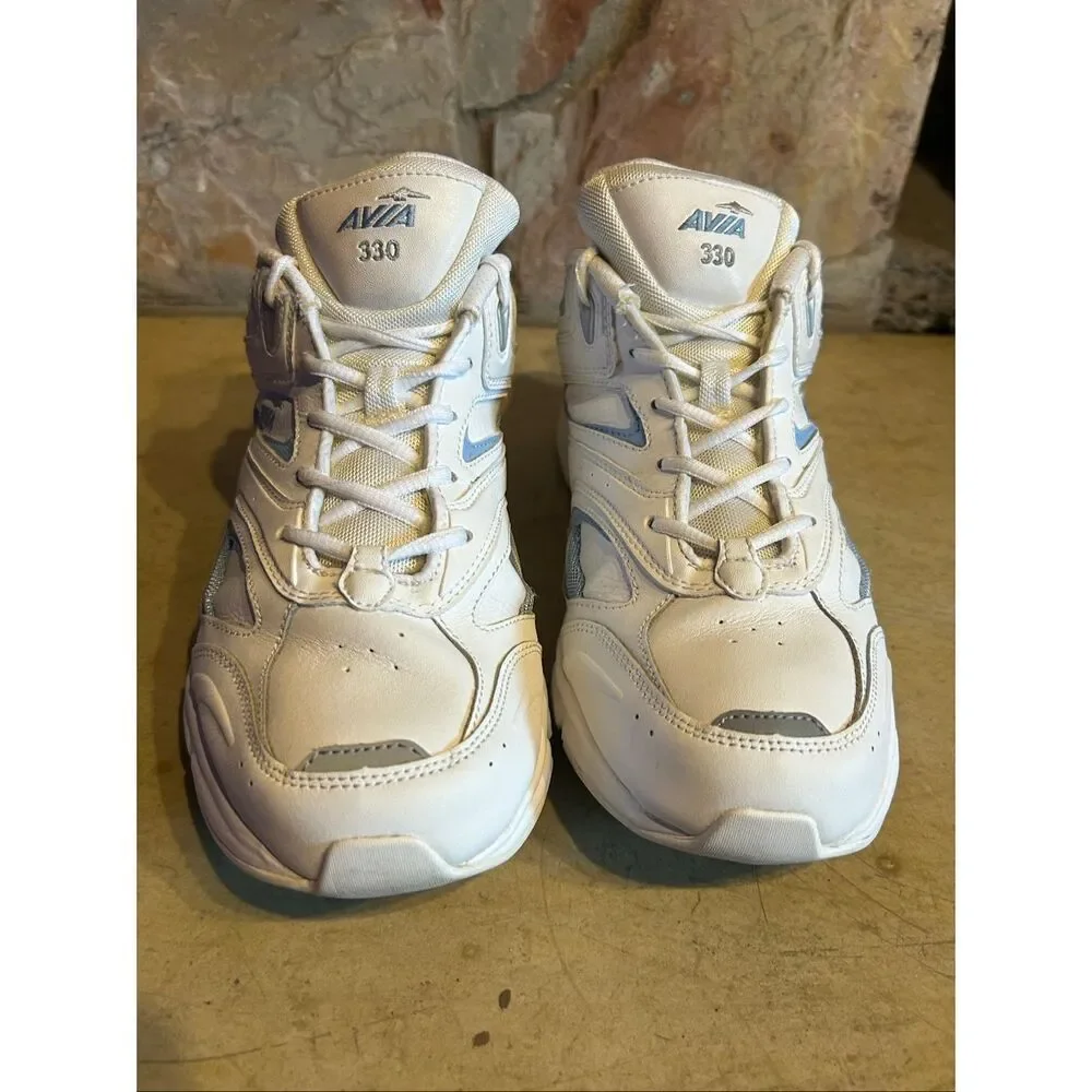 Avia 330 Women's Walking Shoes Size 11 White Blue Cantilever Athletic Sneakers